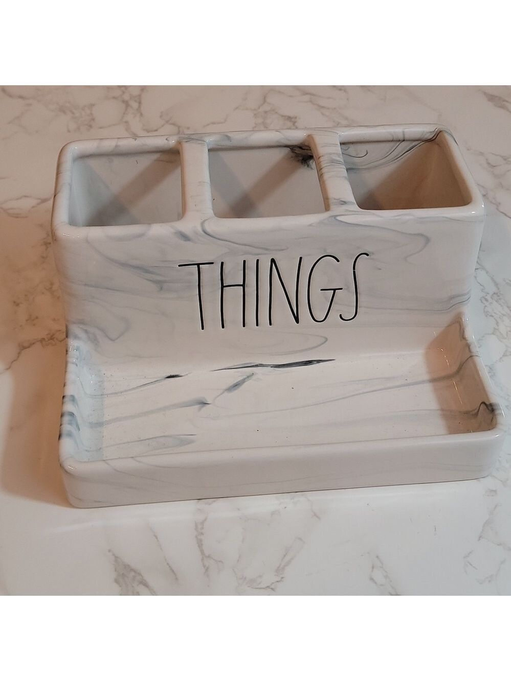 Rae Dunn marble THINGS holder/organizer - Picture 2 of 8